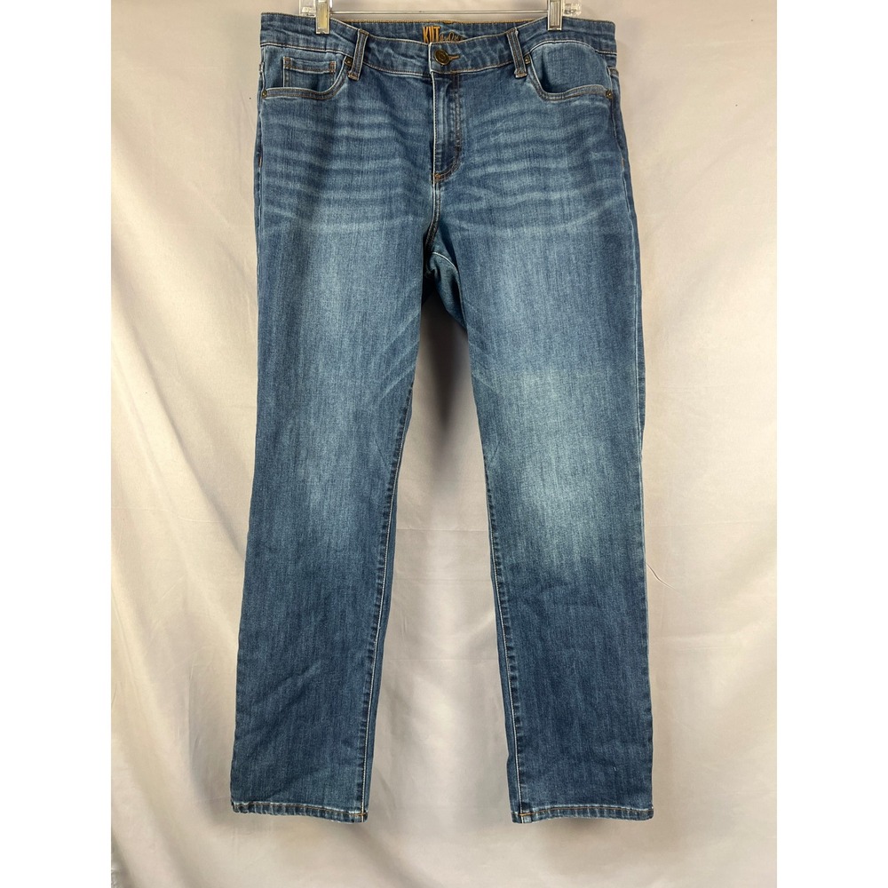KUT From the Kloth Womens Size 14 Blue Straight‎ Leg Denim Jeans